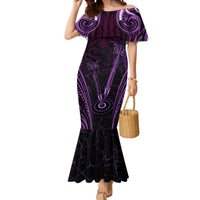 Personalised New Zealand Darts Mermaid Dress Purple Dart Board Maori Pattern LT05 Women Purple - Polynesian Pride