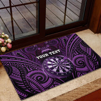 Personalised New Zealand Darts Rubber Doormat Purple Dart Board Maori Pattern LT05 - Polynesian Pride