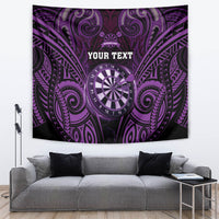 Personalised New Zealand Darts Tapestry Purple Dart Board Maori Pattern LT05 Purple - Polynesian Pride