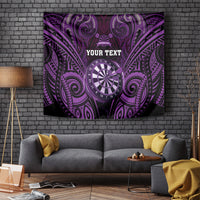 Personalised New Zealand Darts Tapestry Purple Dart Board Maori Pattern LT05 - Polynesian Pride