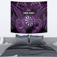 Personalised New Zealand Darts Tapestry Purple Dart Board Maori Pattern LT05 - Polynesian Pride