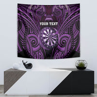 Personalised New Zealand Darts Tapestry Purple Dart Board Maori Pattern LT05 - Polynesian Pride