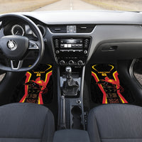Custom Papua New Guinea Cricket Car Mats 2024 World Cup LT05 Set 2pcs - Front Black - Polynesian Pride