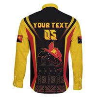 Custom Papua New Guinea Cricket Family Matching Off The Shoulder Long Sleeve Dress and Hawaiian Shirt 2024 World Cup