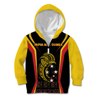 Custom Papua New Guinea Cricket Kid Hoodie 2024 World Cup LT05 Zip Hoodie Black - Polynesian Pride