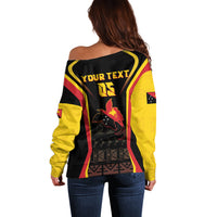 Custom Papua New Guinea Cricket Off Shoulder Sweater 2024 World Cup LT05 - Polynesian Pride