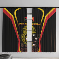 Papua New Guinea Cricket Window Curtain 2024 World Cup LT05 With Hooks Black - Polynesian Pride