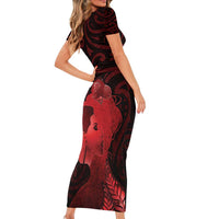 Aotearoa Mana Wahine Family Matching Short Sleeve Bodycon Dress and Hawaiian Shirt The Spiritual Power Of Women