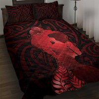 Aotearoa Mana Wahine Quilt Bed Set The Spiritual Power Of Women LT05 Red - Polynesian Pride
