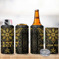 Personalised Philippines Independence Day 4 in 1 Can Cooler Tumbler Filipinos Sun Star Tribal