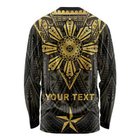 Personalised Philippines Independence Day Long Sleeve Shirt Filipinos Sun Star Tribal