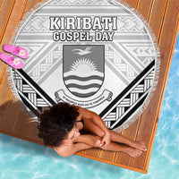 Kiribati Gospel Day Beach Blanket Coat Of Arms Polynesian Pattern LT05 - Polynesian Pride
