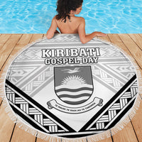 Kiribati Gospel Day Beach Blanket Coat Of Arms Polynesian Pattern LT05 - Polynesian Pride