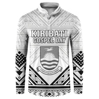 Personalised Kiribati Gospel Day Button Sweatshirt Coat Of Arms Polynesian Pattern LT05 White - Polynesian Pride