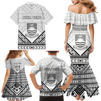 Personalised Kiribati Gospel Day Family Matching Mermaid Dress and Hawaiian Shirt Coat Of Arms Polynesian Pattern