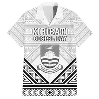 Personalised Kiribati Gospel Day Hawaiian Shirt Coat Of Arms Polynesian Pattern LT05 White - Polynesian Pride