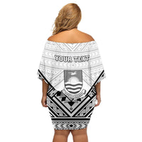 Personalised Kiribati Gospel Day Off Shoulder Short Dress Coat Of Arms Polynesian Pattern LT05 - Polynesian Pride
