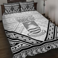 Kiribati Gospel Day Quilt Bed Set Coat Of Arms Polynesian Pattern LT05 White - Polynesian Pride