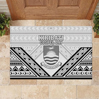 Kiribati Gospel Day Rubber Doormat Coat Of Arms Polynesian Pattern LT05 - Polynesian Pride