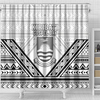 Kiribati Gospel Day Shower Curtain Coat Of Arms Polynesian Pattern