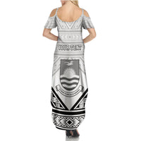 Personalised Kiribati Gospel Day Summer Maxi Dress Coat Of Arms Polynesian Pattern LT05 - Polynesian Pride