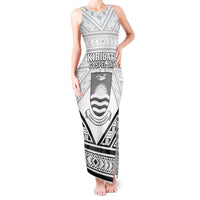 Personalised Kiribati Gospel Day Tank Maxi Dress Coat Of Arms Polynesian Pattern LT05 Women White - Polynesian Pride