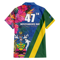 Solomon Islands Independence Day Hawaiian Shirt Coat Of Arms With Tropical Flowers