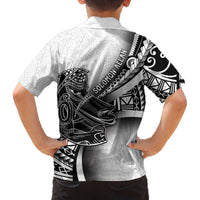 Solomon Islands Nguzunguzu Family Matching Off The Shoulder Long Sleeve Dress and Hawaiian Shirt Polynesian Tribal Pattern