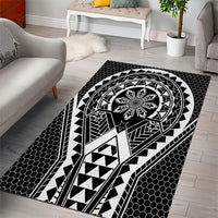 Philippines Batok Tribal Inspired Tattoo Black Area Rug LT05 - Polynesian Pride