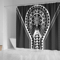Philippines Batok Tribal Inspired Tattoo Black Shower Curtain LT05 - Polynesian Pride