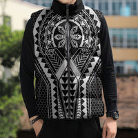 Philippines Batok Tribal Inspired Tattoo Black Sleeveless Puffer Jacket LT05 - Polynesian Pride