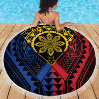 Philippines Batok Tribal Inspired Tattoo Beach Blanket LT05 - Polynesian Pride