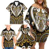 Custom Aotearoa Ngai Te Rangi Family Matching Off Shoulder Short Dress and Hawaiian Shirt Maori Tribal Pattern LT05 - Polynesian Pride