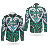 Custom Aotearoa Ngati Ranginui Couples Matching Off Shoulder Maxi Dress and Long Sleeve Button Shirt Maori Tribal Pattern LT05 - Polynesian Pride