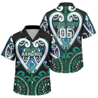 Custom Aotearoa Ngati Ranginui Family Matching Mermaid Dress and Hawaiian Shirt Maori Tribal Pattern LT05 Son's Shirt Cyan - Polynesian Pride