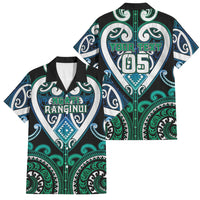 Custom Aotearoa Ngati Ranginui Family Matching Summer Maxi Dress and Hawaiian Shirt Maori Tribal Pattern LT05 Dad's Shirt - Short Sleeve Cyan - Polynesian Pride