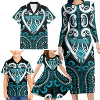 Custom Aotearoa Tapuika Family Matching Long Sleeve Bodycon Dress and Hawaiian Shirt Maori Tribal Pattern LT05 - Polynesian Pride