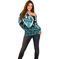 Custom Aotearoa Tapuika Off Shoulder Sweater Maori Tribal Pattern LT05 - Polynesian Pride