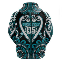 Custom Aotearoa Tapuika Zip Hoodie Maori Tribal Pattern LT05 - Polynesian Pride