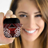 Aotearoa Mana Motuhake AirPods Case Poutama With Maori Pattern LT05 Red - Polynesian Pride