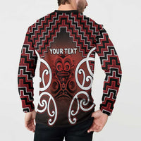 Personalised Aotearoa Mana Motuhake Button Sweatshirt Poutama With Maori Pattern - Polynesian Pride