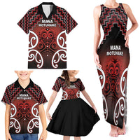 Personalised Aotearoa Mana Motuhake Family Matching Tank Maxi Dress and Hawaiian Shirt Poutama With Maori Pattern - Polynesian Pride