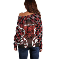 Personalised Aotearoa Mana Motuhake Off Shoulder Sweater Poutama With Maori Pattern - Polynesian Pride