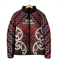 Personalised Aotearoa Mana Motuhake Padded Jacket Poutama With Maori Pattern - Polynesian Pride