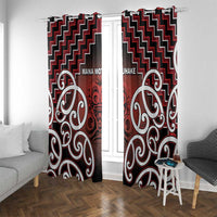 Aotearoa Mana Motuhake Window Curtain Poutama With Maori Pattern - Polynesian Pride
