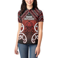 Personalised Aotearoa Mana Motuhake Women Polo Shirt Poutama With Maori Pattern - Polynesian Pride