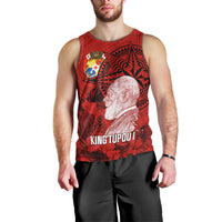 Tonga King Tupou I Day Men Tank Top Tropical Flowers With Ngatu Pattern LT05 - Polynesian Pride