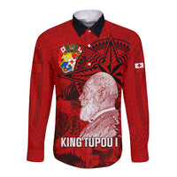 personalized-tonga-king-tupou-i-day-long-sleeve-button-shirt-tropical-flowers-with-ngatu-pattern