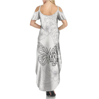 Lung Cancer Awareness Summer Maxi Dress Never Give Up Polynesian Style LT05 - Polynesian Pride