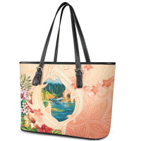Hawaii Kauai Na Pali Coast Landscape Leather Tote Bag LT05 - Polynesian Pride